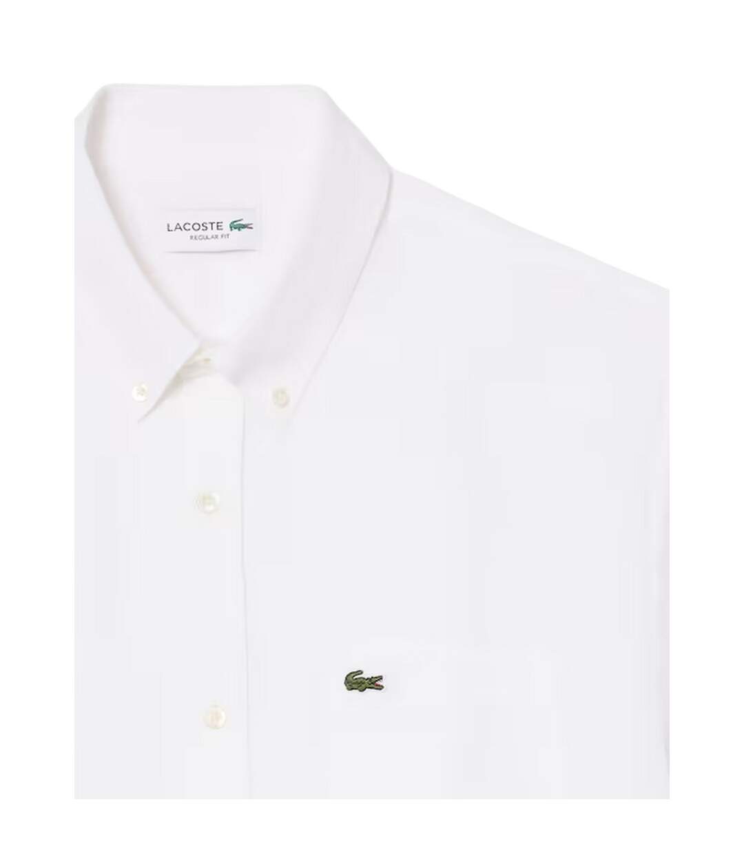 Mens Embroidered Logo Oxford Shirt White Lacoste-4
