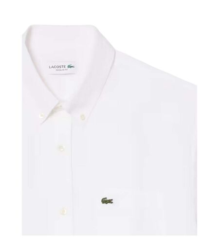 Mens Embroidered Logo Oxford Shirt White Lacoste