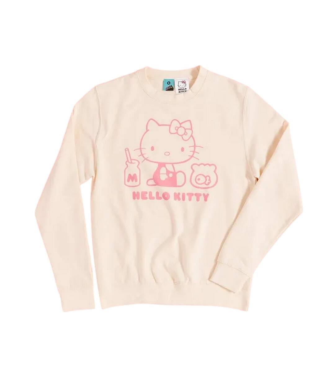 Sweat Motif/style Contour Adulte Beige Hello Kitty-2