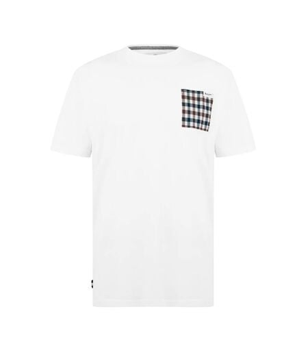 T-shirt Sport Motif À Carreaux Homme Blanc Optique Aquascutum