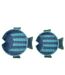Lot de 2 Plateaux Déco Poissons 43cm Bleu Foncé-2