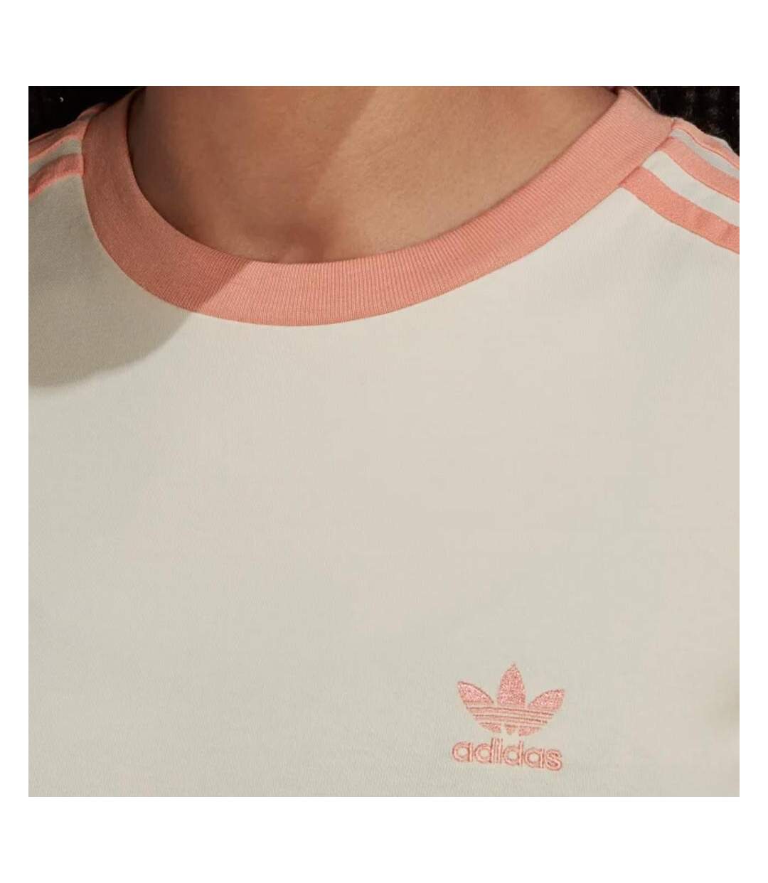 T-shirt écu/corail Femme Adidas Trefoil - 14A-3