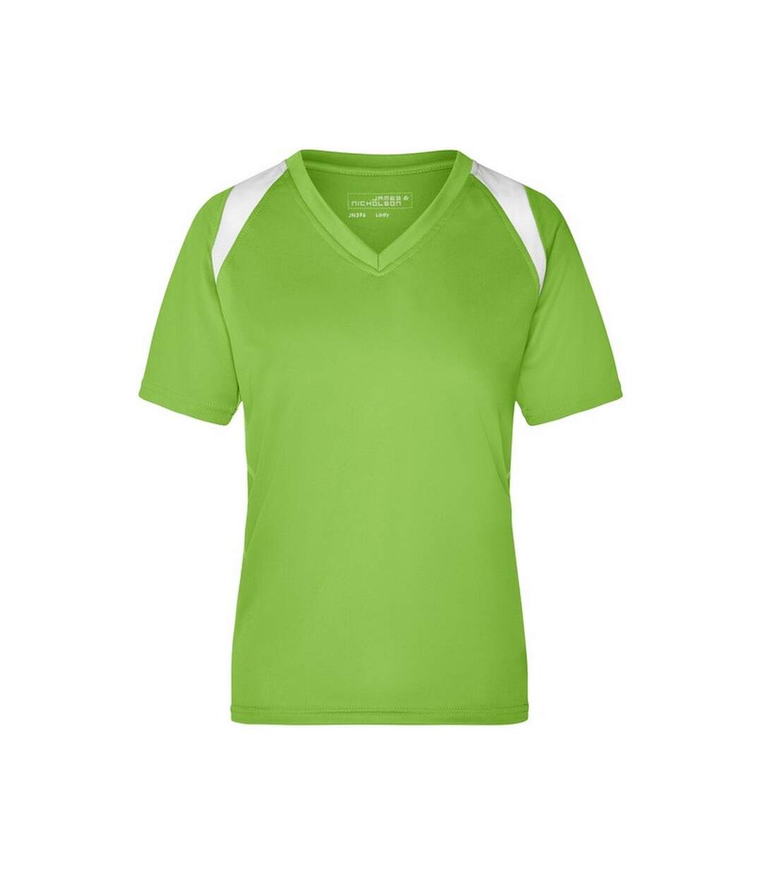 T-shirt Course À Pied Femme Vert Citron Blanc James And Nicholson-1