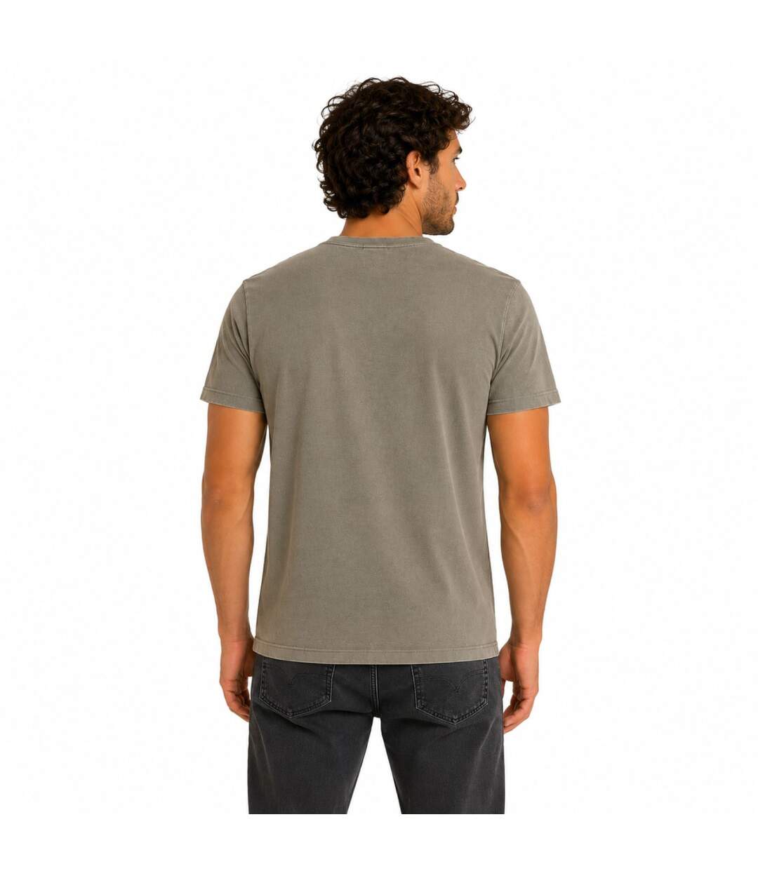 T-shirt homme regular acid wash en jersey print devant Forest Vondutch-2