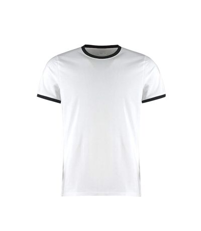 T-shirt fashion hommes blanc / noir Kustom Kit