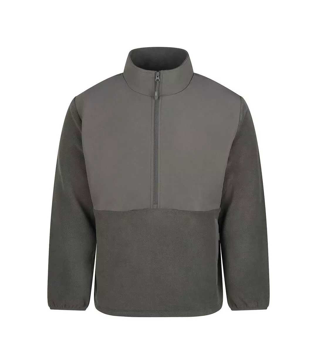 Mens Microfleece Half Zip Fleece Top Dark Olive Front Row-1