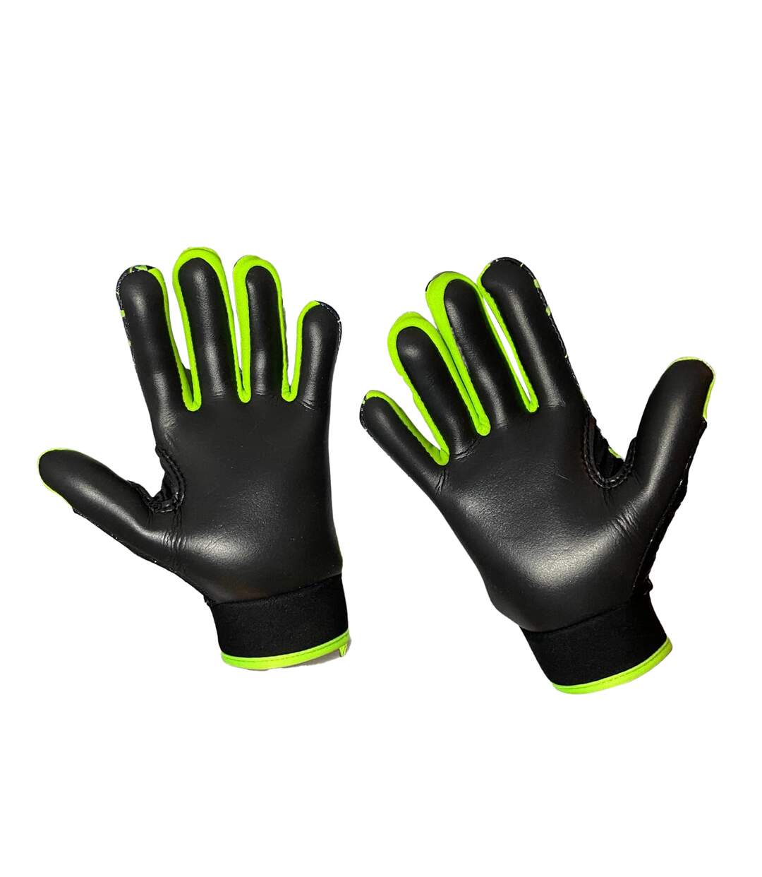 Unisex adult crackle effect gaelic gloves black/lime green Murphys