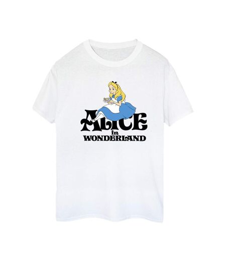 Disney - T-shirt ALICE IN WONDERLAND TEA DRINKER CLASSIC - Femme (Blanc) - UTBI9023