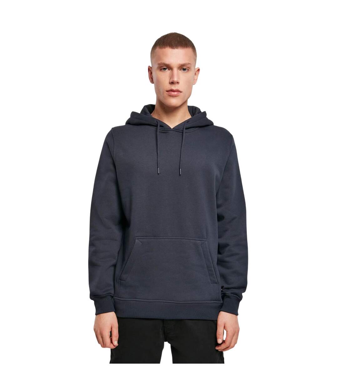 Sweat À Capuche Homme Bleu Marine Build Your Brand-2