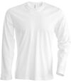 T-shirt manches longues col rond - K359 - blanc - homme