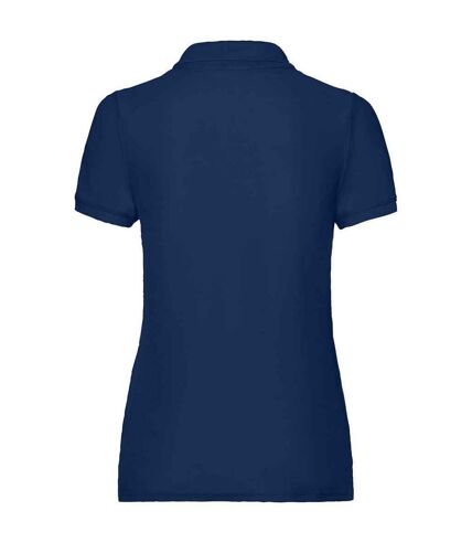 Womens/ladies lady fit piqué polo shirt navy Fruit of the Loom