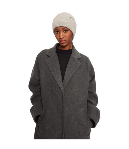Laura Plain Ribbed Beanie Grey Boss