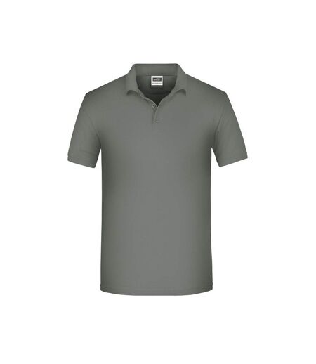 Polo Bio Workwear Homme Gris Foncé Uni James And Nicholson