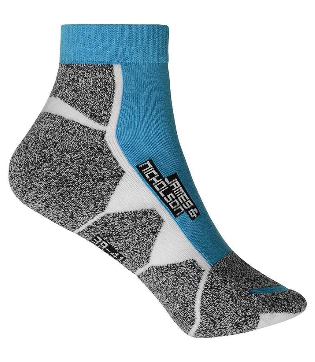 Chaussettes de sport courtes - JN214 - bleu vif et blanc-1