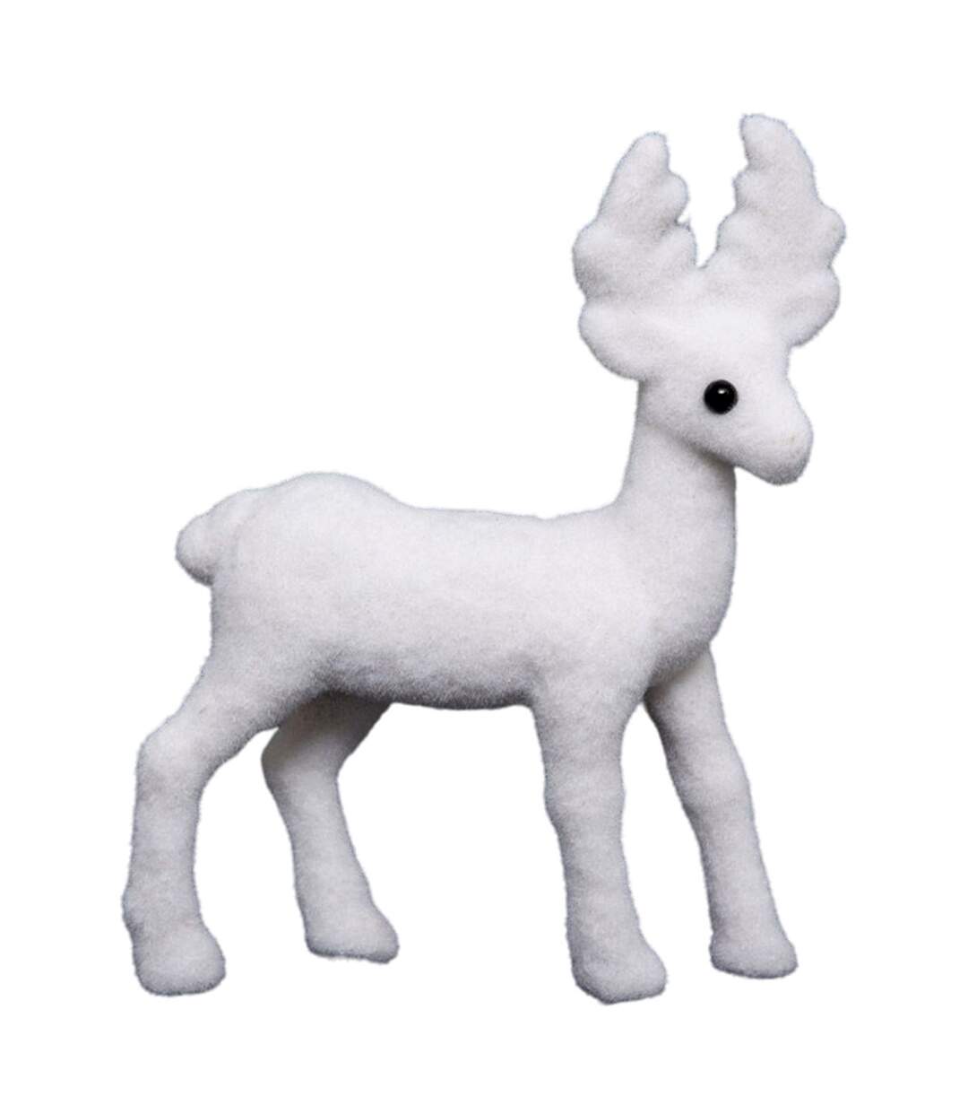 Statuette Déco Renne Debout 22cm Blanc-1