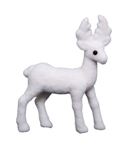 Statuette Déco Renne Debout 22cm Blanc