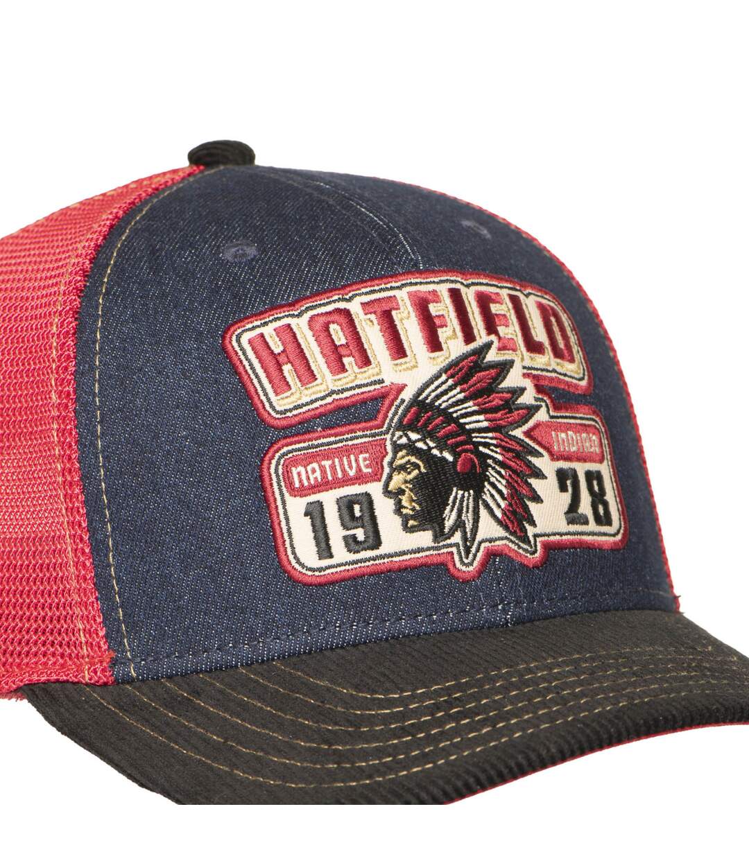 Casquette trucker avec filet semi curved avec patch Native Hatfield-4
