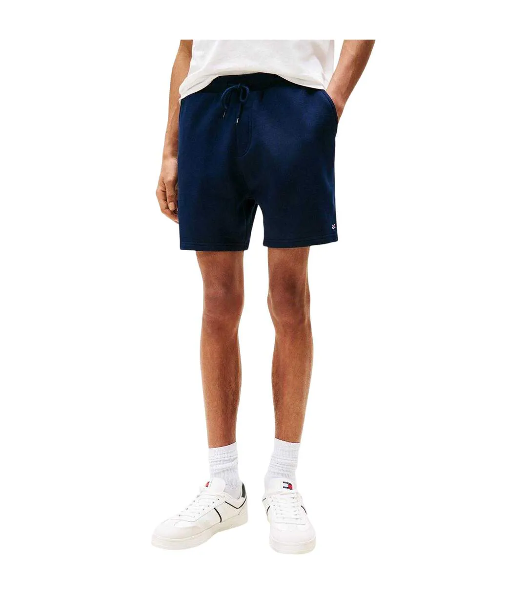 Mens Fleece Flag Logo Sweat Shorts Night Navy Tommy Jeans-4
