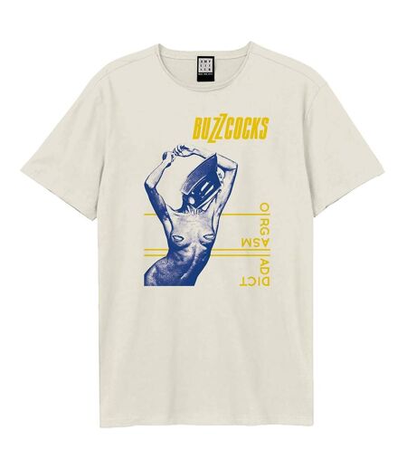 T-shirt Buzzcocks Orgasmatic Adulte Vieux Blanc Amplified