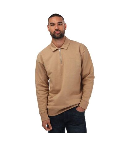 Mens icon half zip sweatshirt beige Gant
