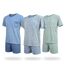 OZABI Pack 3 Pyjamas Courts Homme Coton Majoritaire, Col Bouton-1