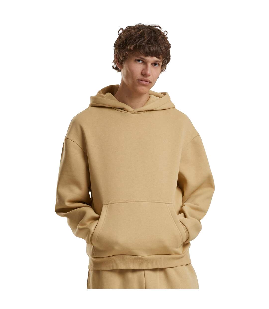 Sweat À Capuche Homme Beige Build Your Brand-1