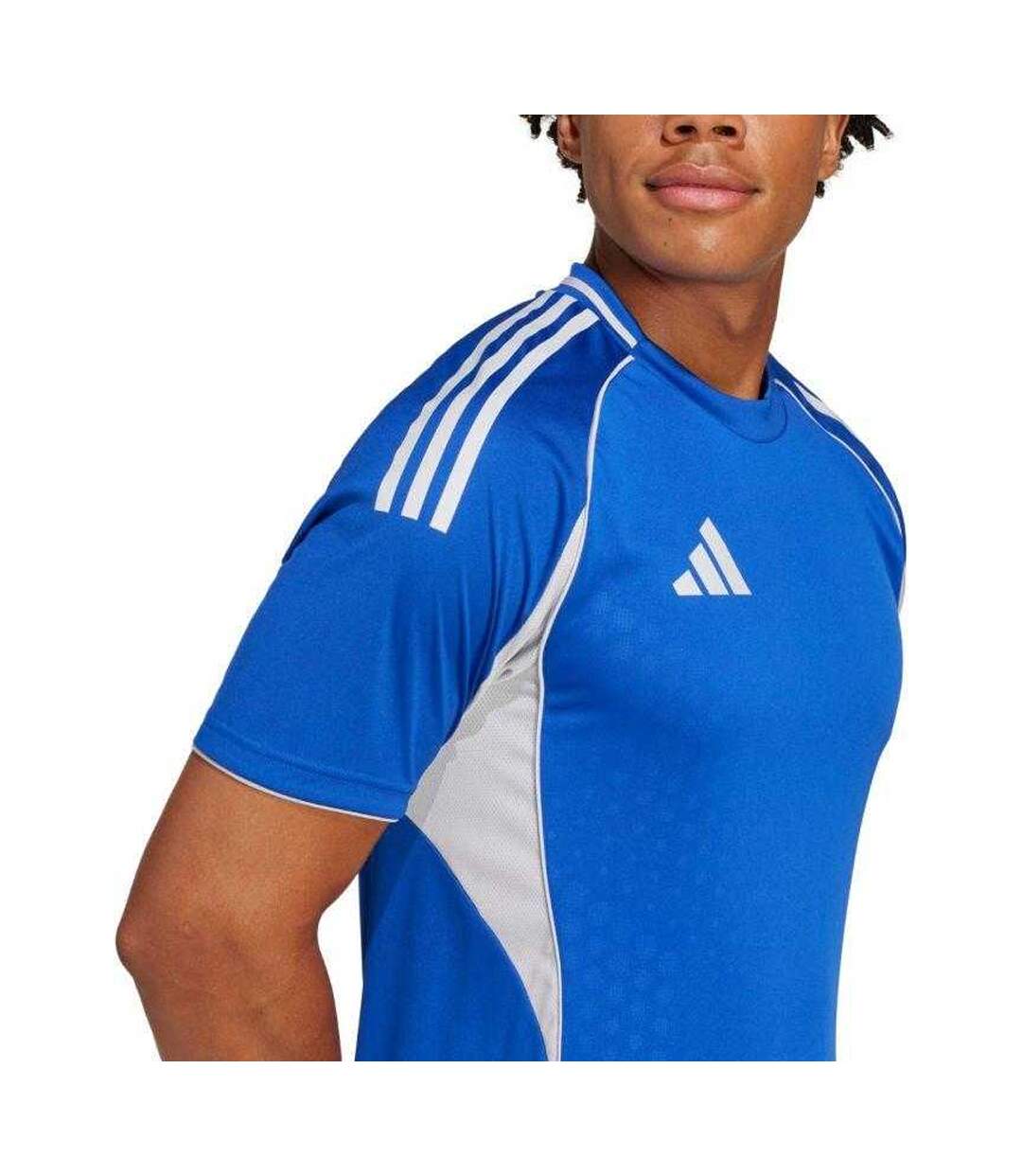 T-shirt Motif/style 3 Rayures Tiro Competition Homme Bleu Adidas-4