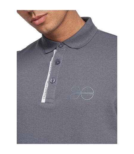 Mens Mcclay Polo Shirt Charcoal Crosshatch