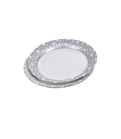 Lot de 6 Assiettes en Carton Étoile 23cm Argent
