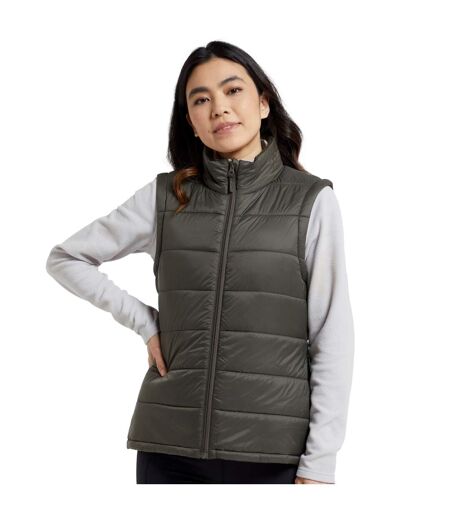 Womens/ladies Essentials Padded Gilet Khaki Green Mountain Warehouse