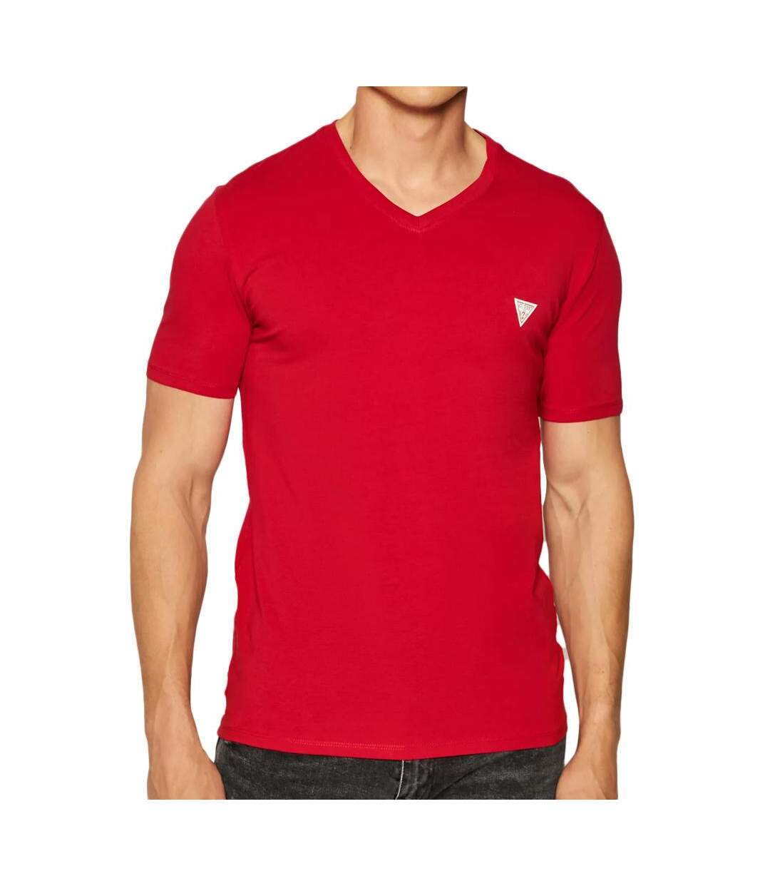 T-shirt Rouge Homme Guess Core V - L