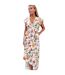 Womens/ladies Floral Polyester Belted Wrap Dress Cream Multicoloured AX Paris-2
