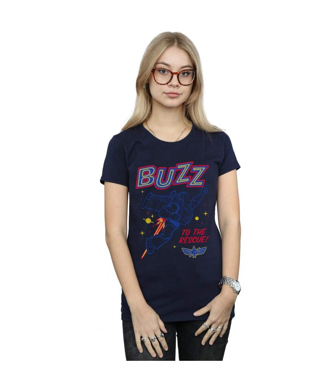 Disney T-shirt en coton Womens/Ladies Toy Story 4 Buzz To The Rescue (Bleu marine) - UTBI44335-2