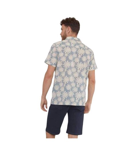 Chemise Manches Courtes Motif/style Floral Homme Vieux Bleu Threadbare