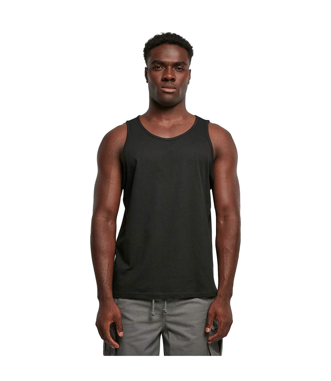 Mens Basic Tank Top Noir Build Your Brand-2