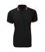 Polo À Manches Courtes  Pour Homme Noir Rouge Kustom Kit-2
