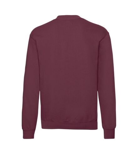 Mens classic drop shoulder sweatshirt burgundy Fruit of the Loom