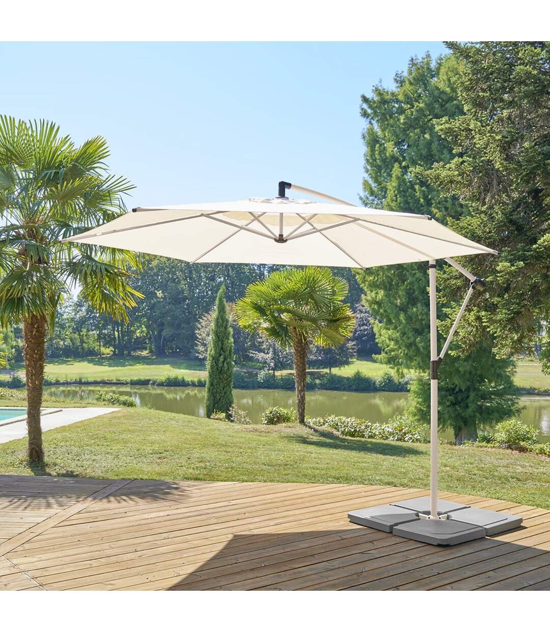 Parasol déporté rond MANOA-2