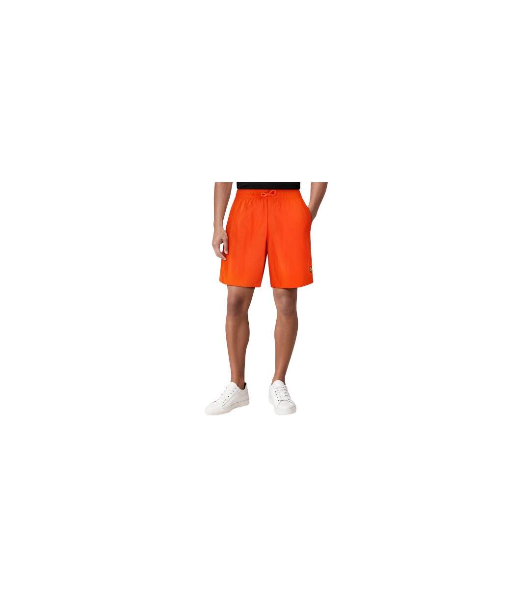 Mens Grosgrain Embroidered Logo Swim Shorts Orange Lyle & Scott-1