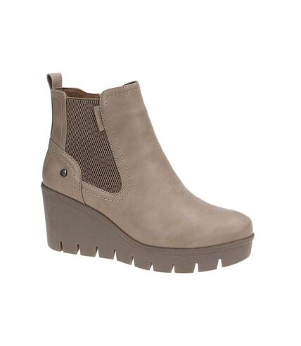 Womens/ladies annina ankle boots light taupe Cipriata