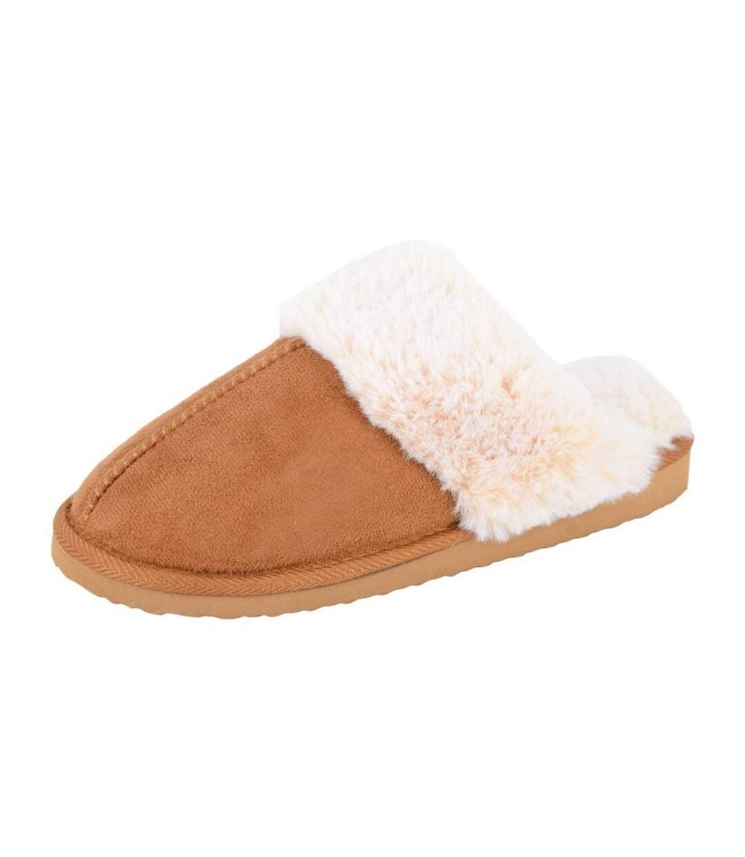 Chaussons mules jeanie femme brun clair Sleepers-2