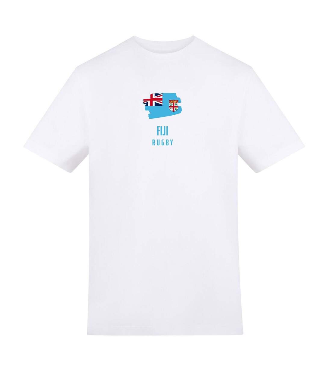 Mens Fiji Rugby Flag T-shirt White AWD-1