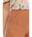 Bermuda tissu gaufré uni taille 3/4 élastiquée-4