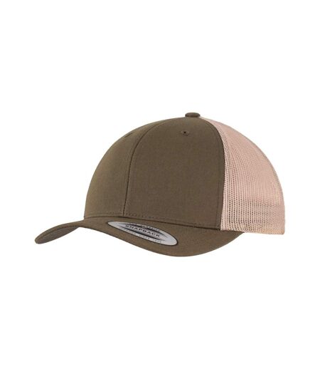 Casquette Trucker Motif/style Rétro Vert Kaki Foncé Kaki Flexfit