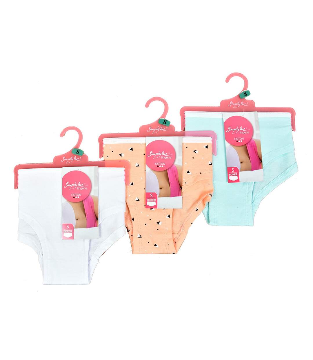 Culottes Femme SIMPLY ME Confort Qualité supérieure Coton Majoritaire Pack de 3 Culottes Motif Geometrique-2