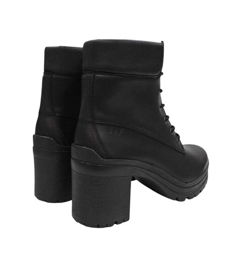 Womens/ladies Fada Leather High Heel Ankle Boots Dark Brown Jack Wills