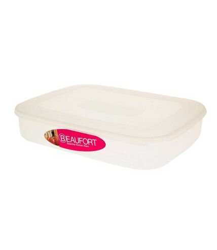 Beaufort Rectangular Food Container With Clip On Lid (Transparent) (12.2 x 9.5 x 2.2in)