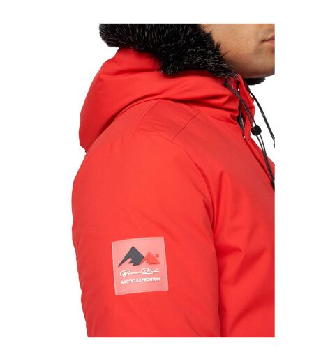 Mens Emarnos Hooded Bomber Jacket Red Born Rich