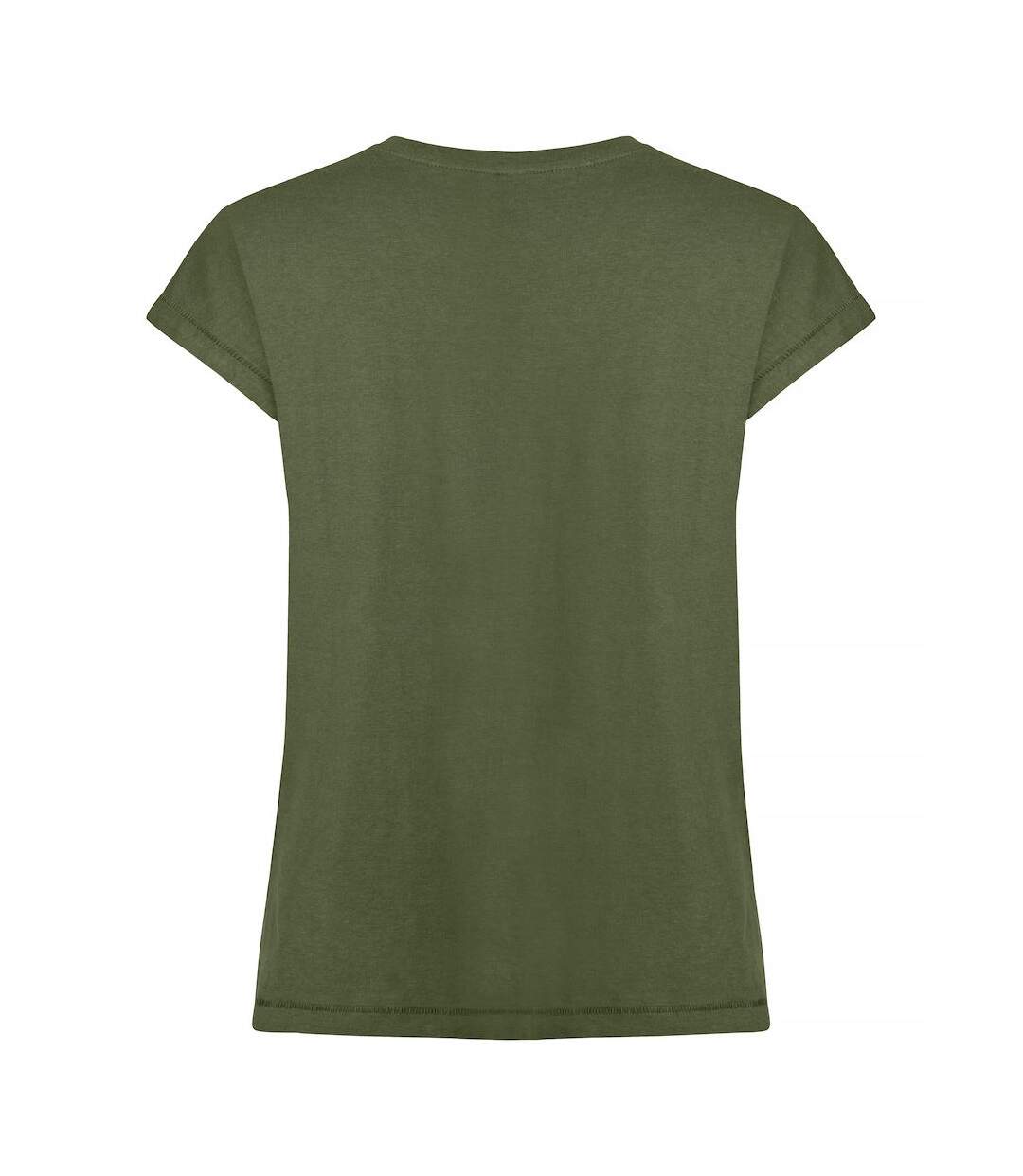 T-shirt fashion femme vert kaki Clique-2