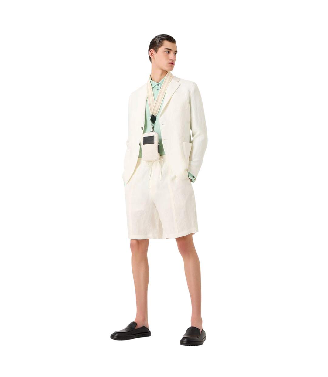 Mens Plain Shorts White Emporio Armani-1